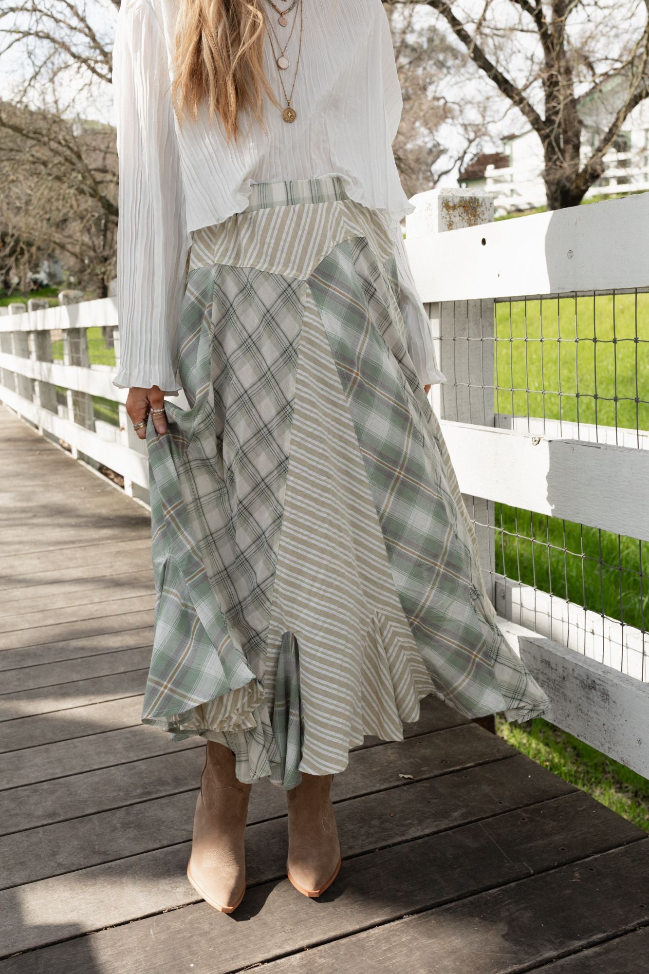 Twirl With Us Maxi Skirt - Sage | Three Bird Nest