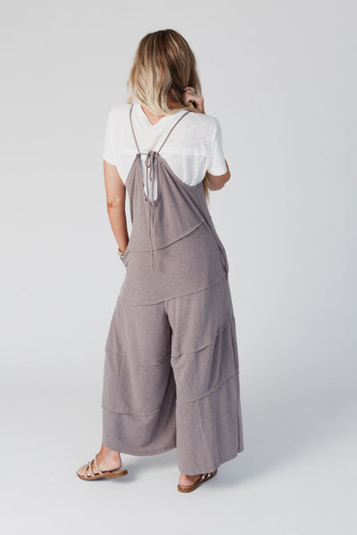 Slant My Way Jumpsuit - Brown