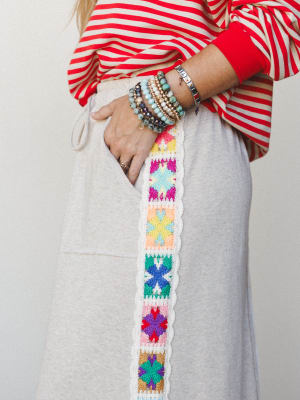 The Nest Love Seeker Crochet Panel Maxi Skirt - Oatmeal XL / Oatmeal