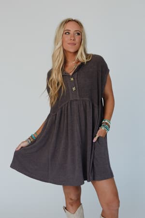 The Nest Sweet Nothings Baby Doll Dress: Charcoal