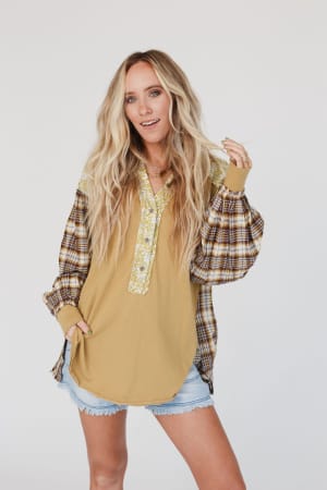 Better Together Mixed Print Top: undefined