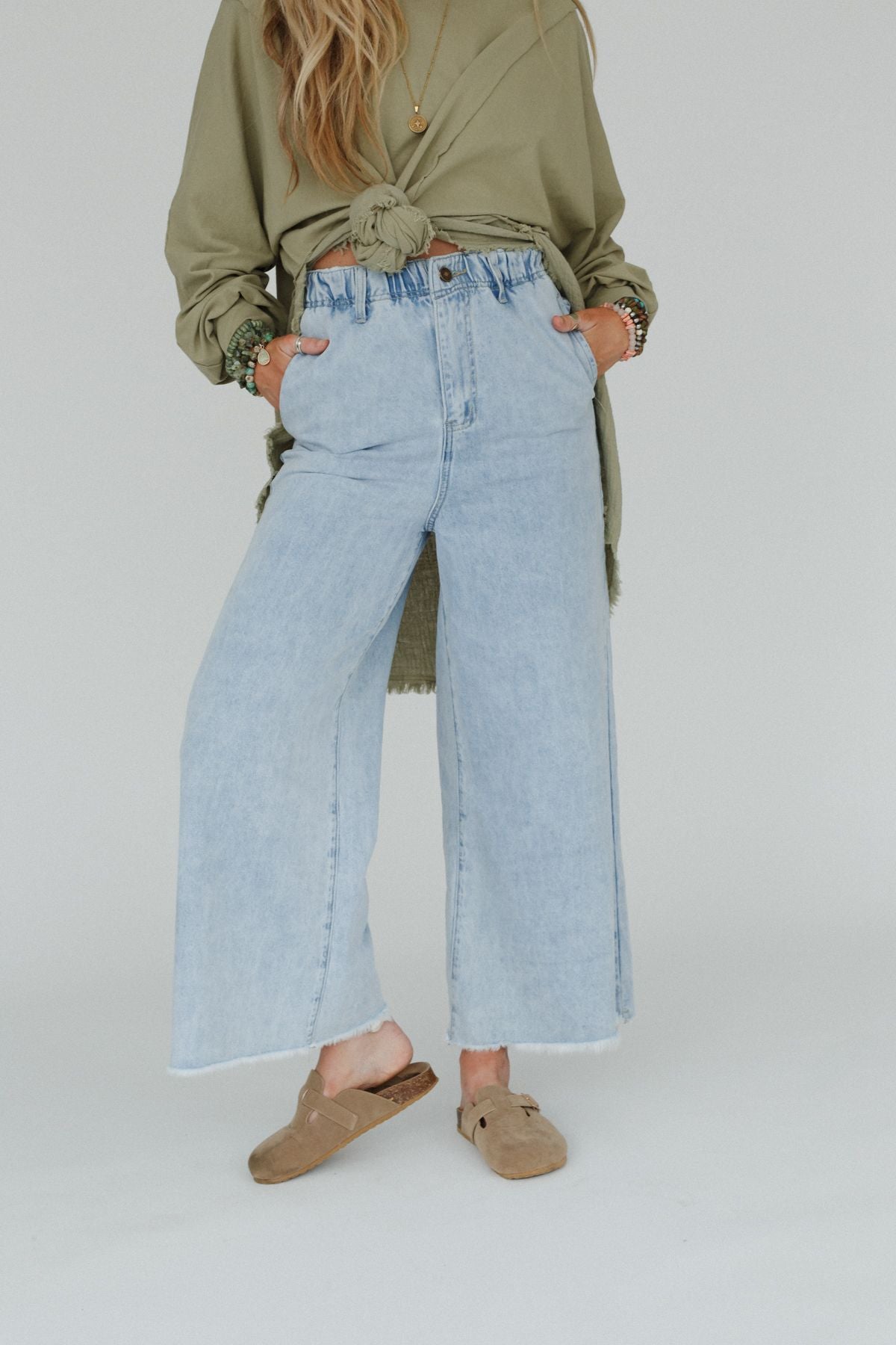 The Nest Simply You Wide Leg Jeans - Light Wash