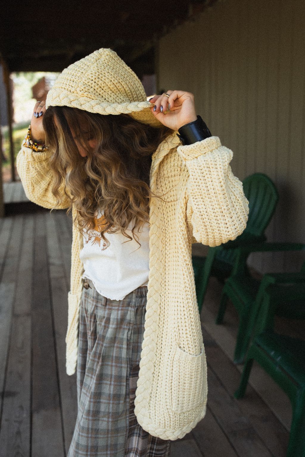 Sweet Melody Chunky Knit Cardigan - Yellow