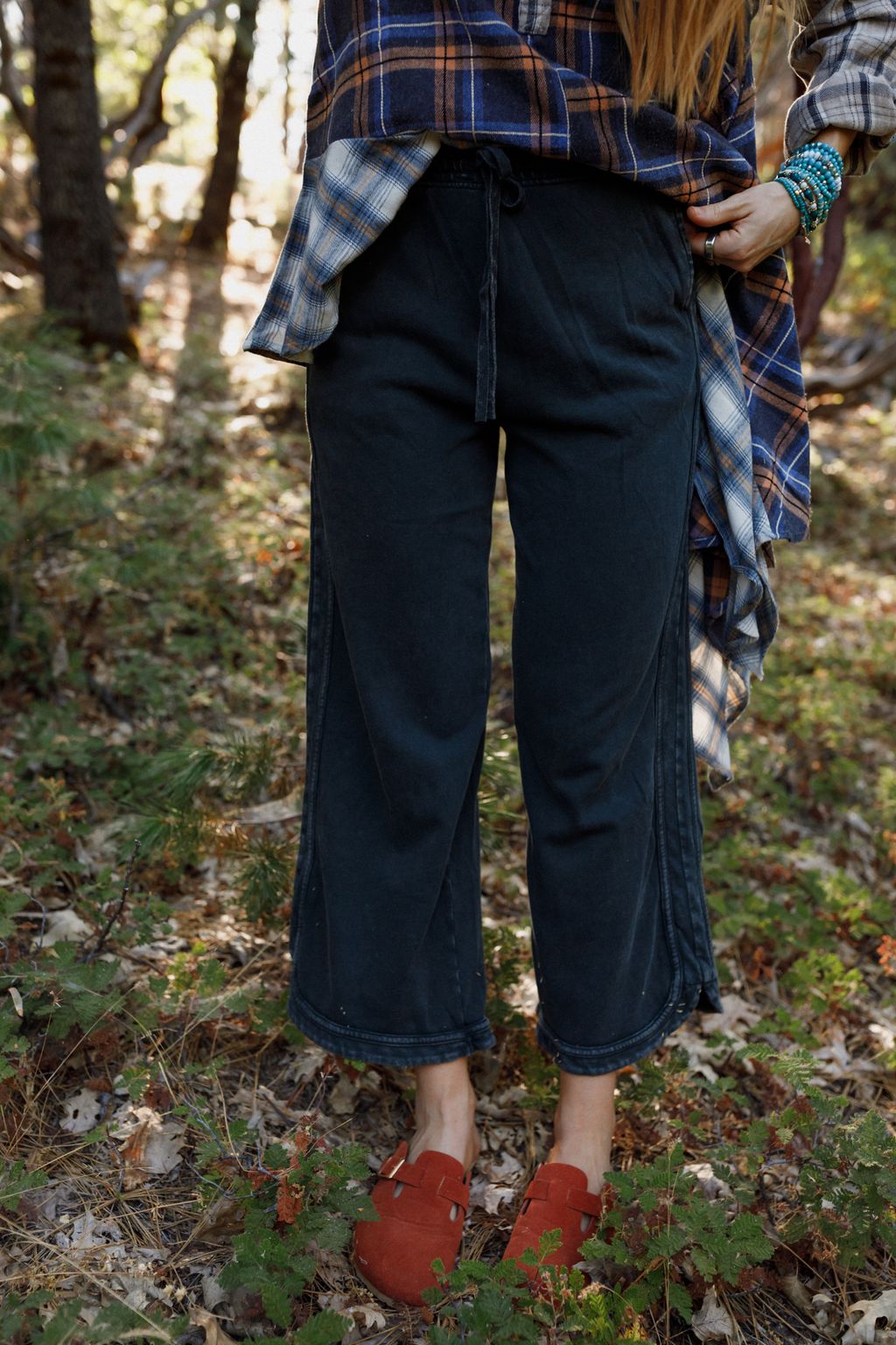 So Comfy Wide Leg Pant Cropped Length - Charcoal