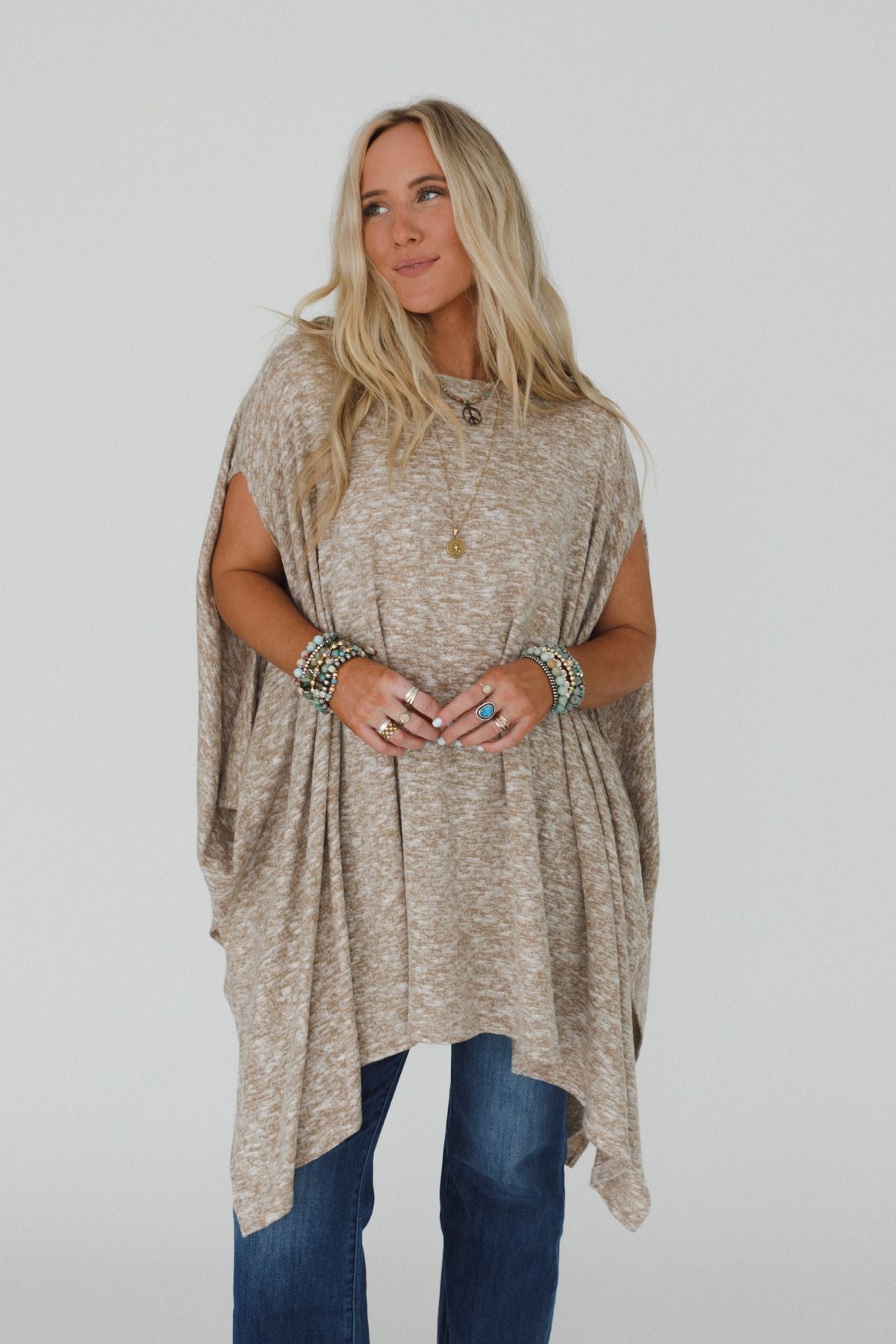 The Nest The Wren Two Tone Tunic - Taupe