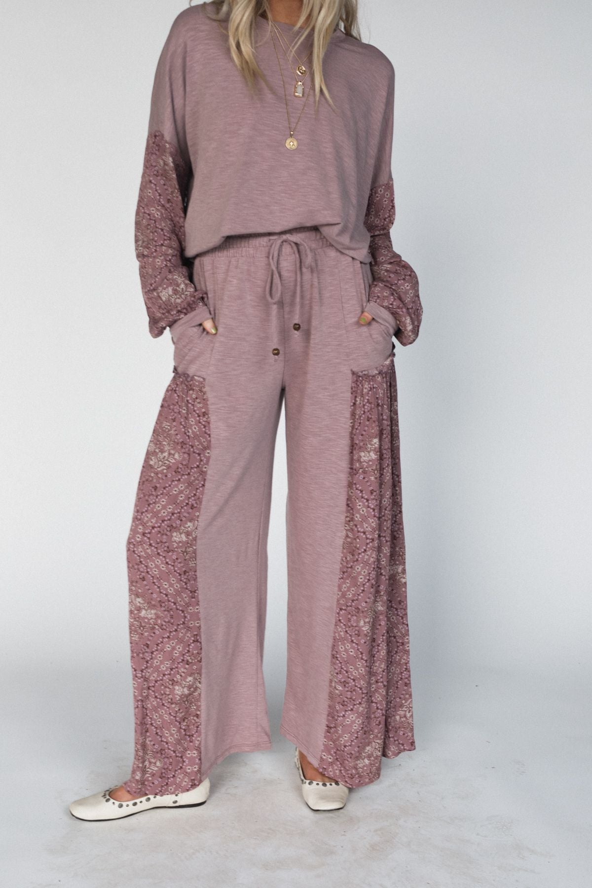 The Nest Cozy Haven Pants - Mauve Mauve