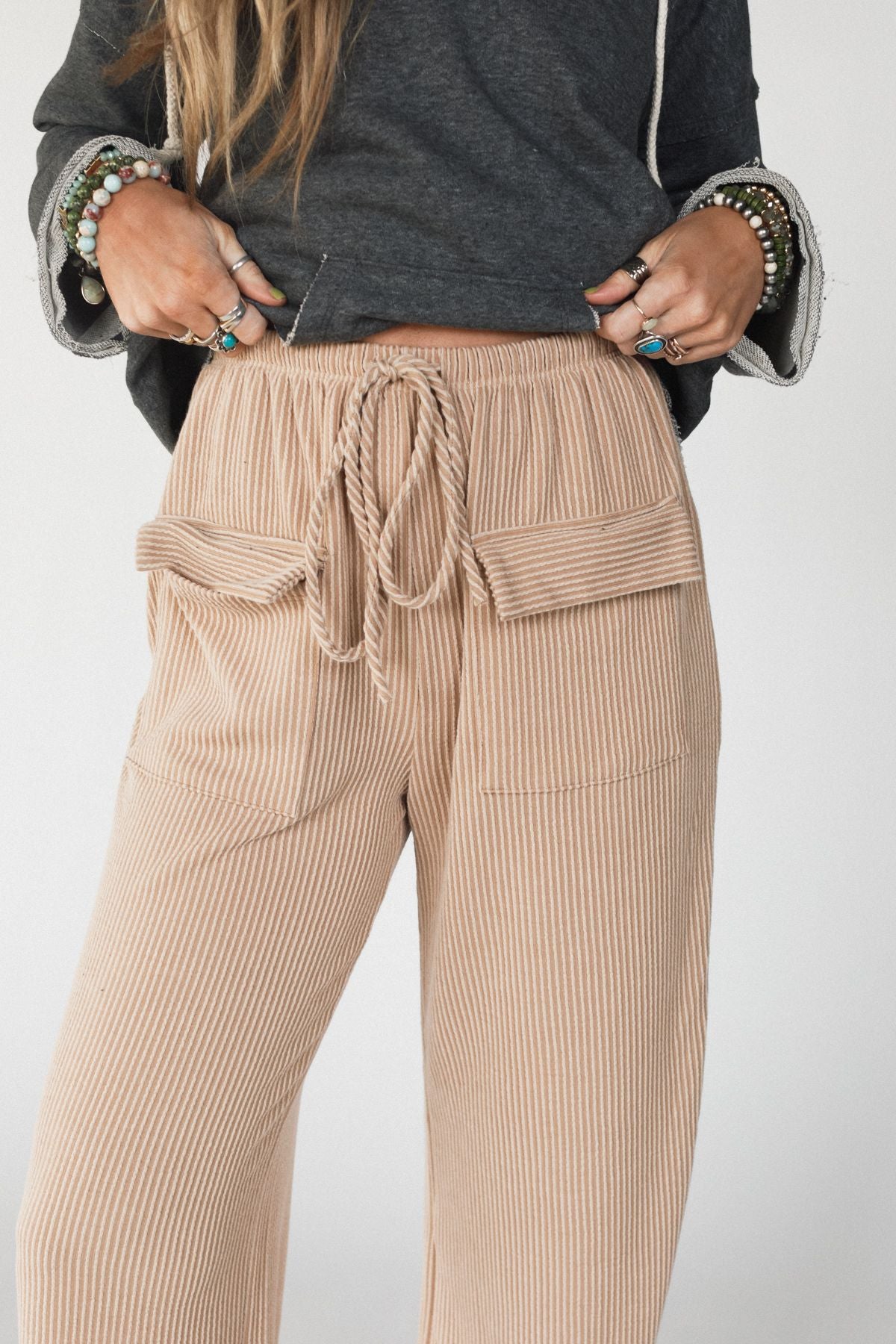 The Nest At Leisure Wide Leg Pants - Taupe