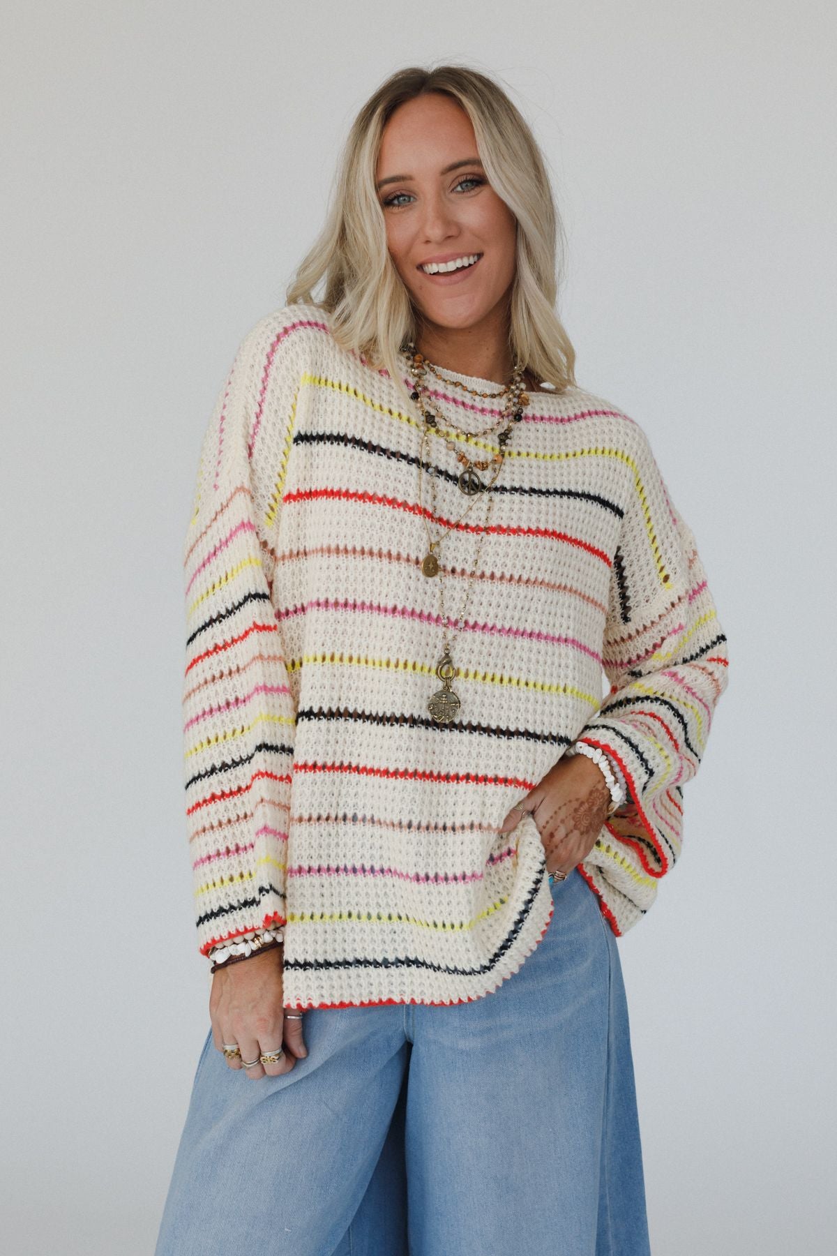 Halo Breeze Bell Sleeve Sweater - Multi