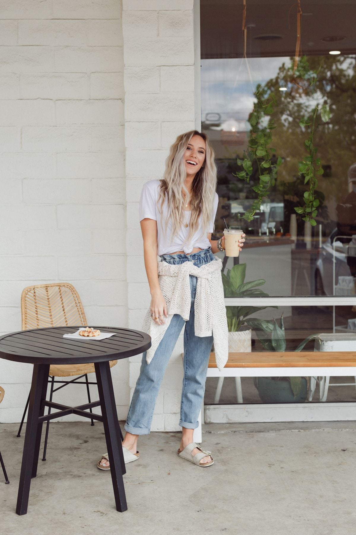 3BN Scoop Neck Bralette Tee - White  |  CORE  - Three Bird Nest