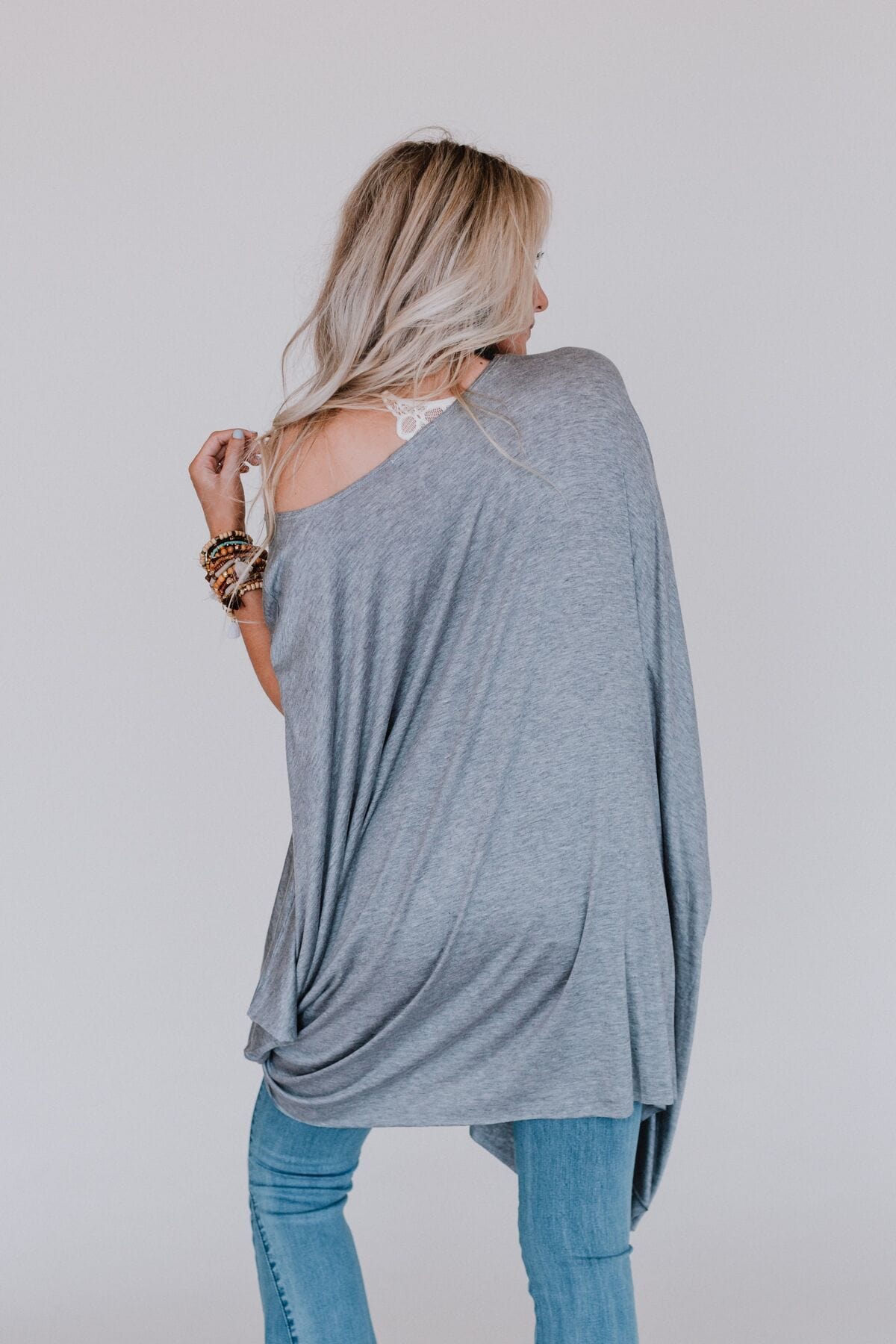 The Wren Oversized Tunic Top - Heather Gray  - Three Bird Nest