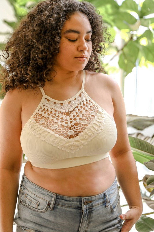 Crochet High Neck Bralette - Ivory  |  CORE  - Three Bird Nest