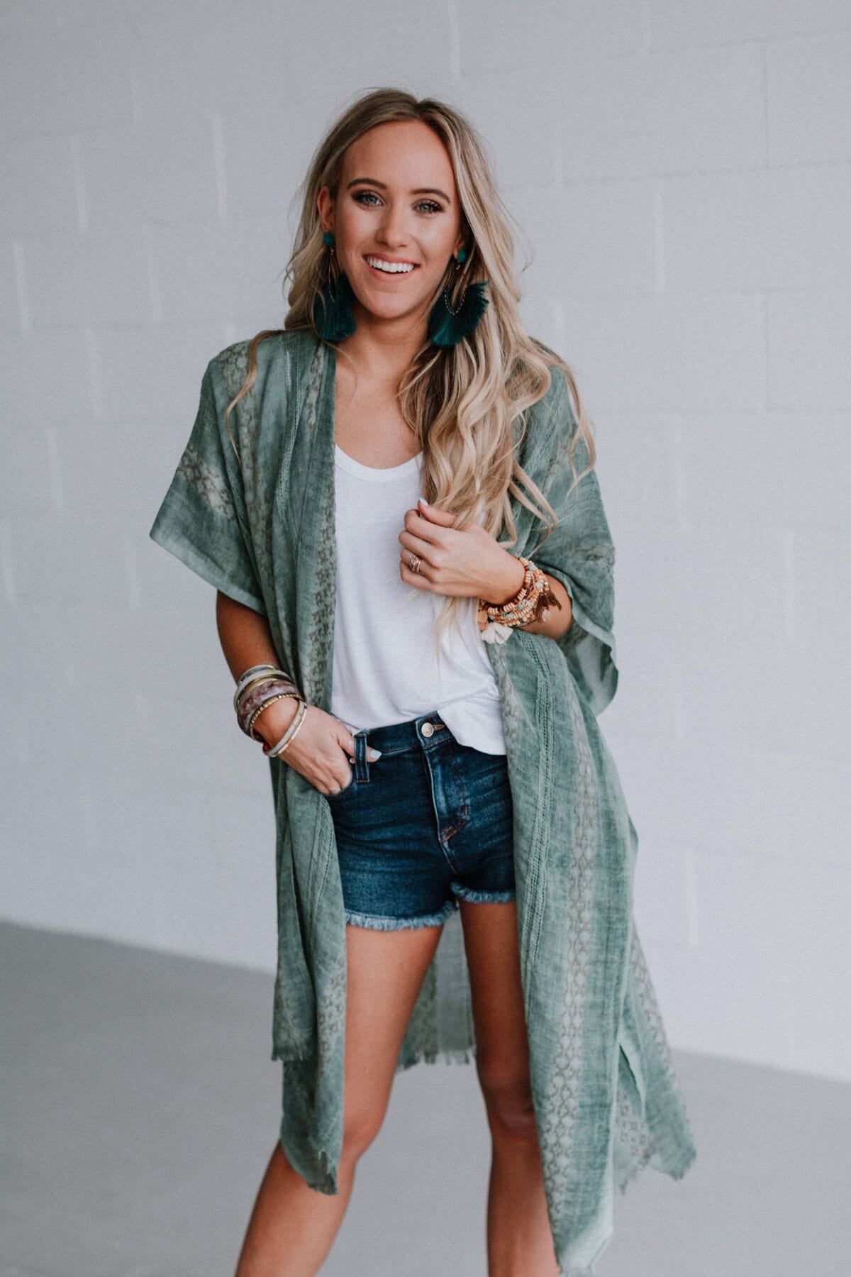 Sunny Afternoon Duster Kimono - Sage  - Three Bird Nest