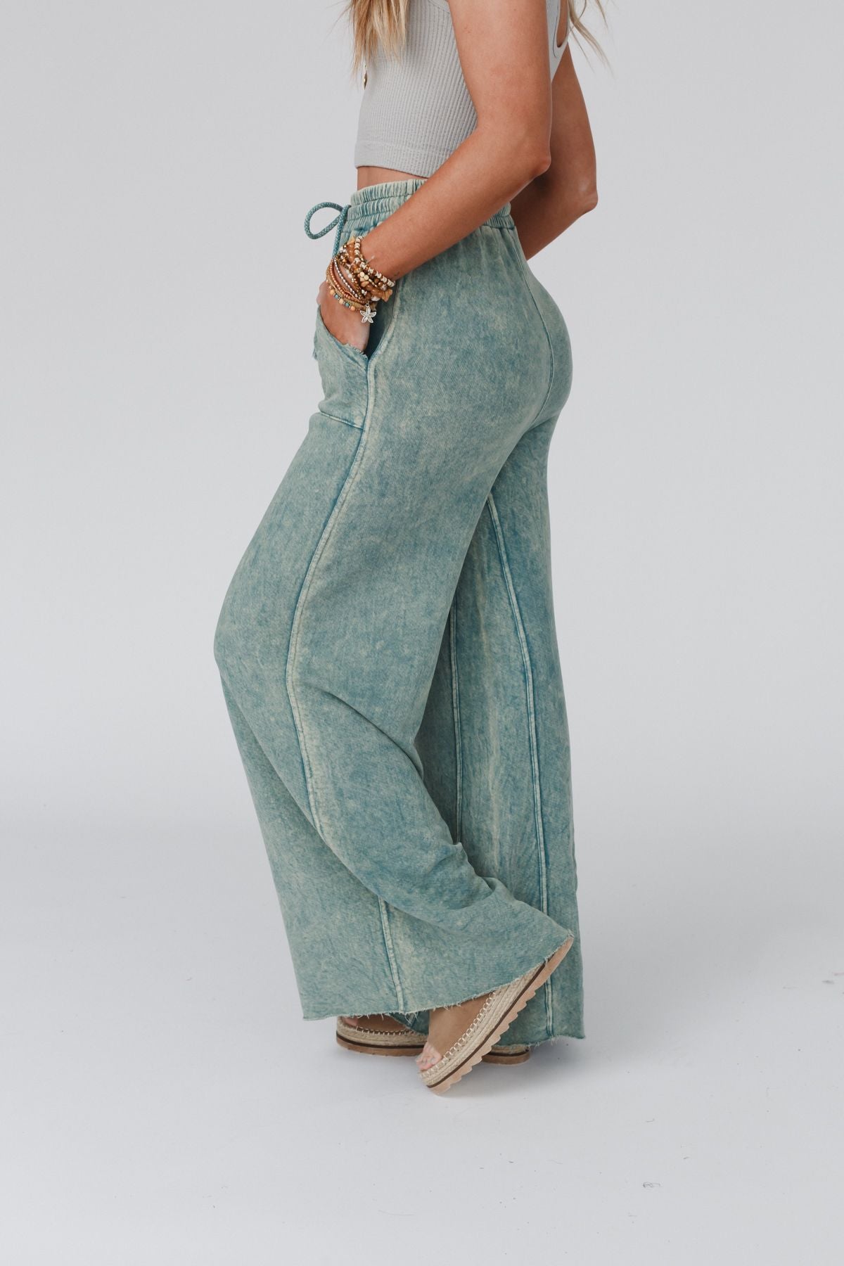 Relaxing Robin Wide Leg Pant - New Teal