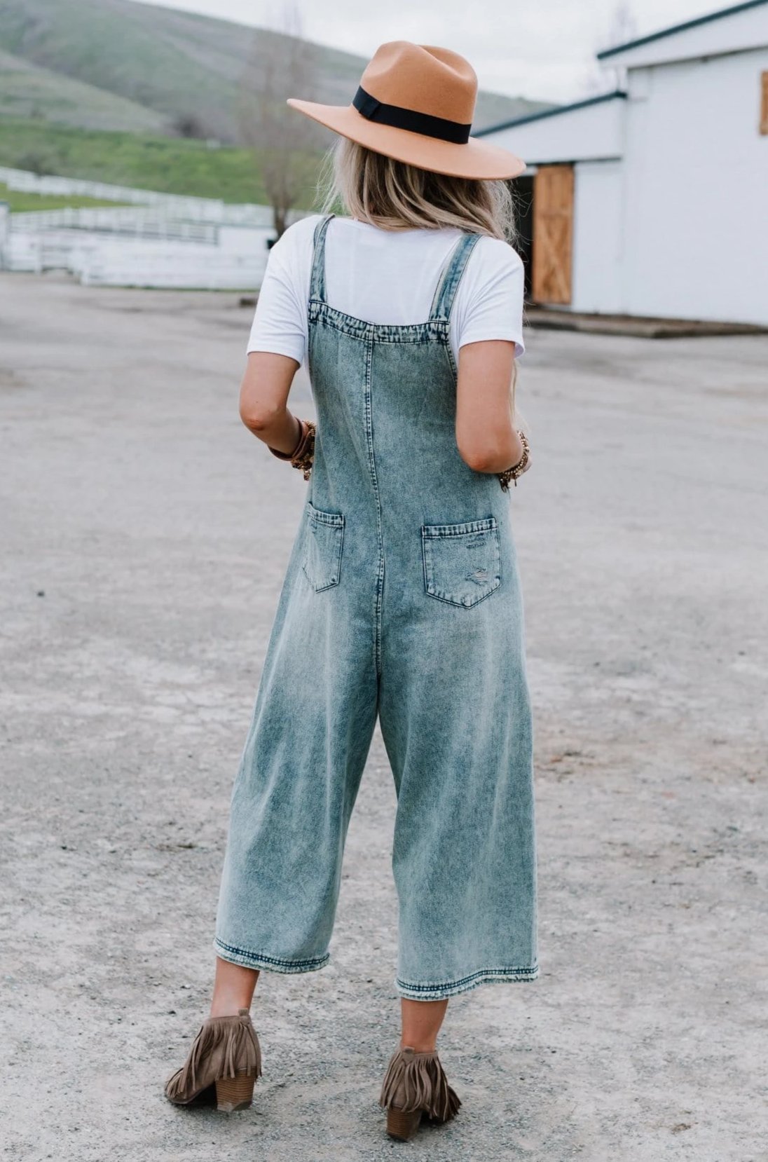 High Hopes Slouchy Denim Overalls - Blue  - Three Bird Nest