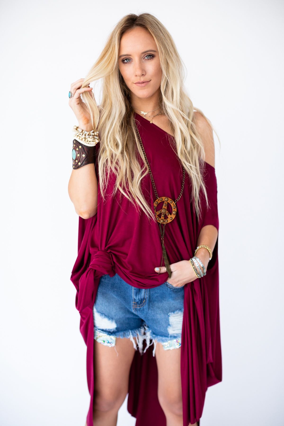 3BN The Wren Tunic - Burgundy  |  Tops  - Three Bird Nest