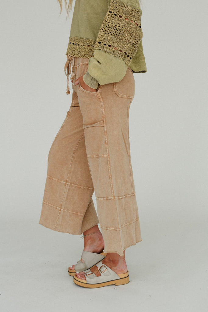 Lucky One Wide Leg Pant - Camel | Three Bird Nest