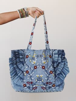 Caught in a Dream Ruffle Tote Bag