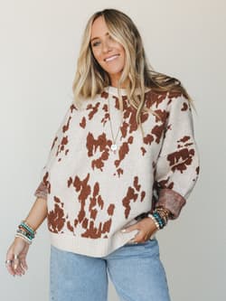 Cow Printed Sweater