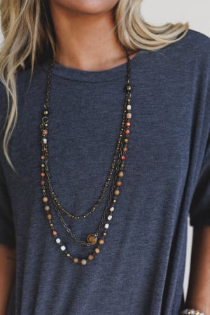 new-turquoise-cascade-necklace-coral-multi/Orange