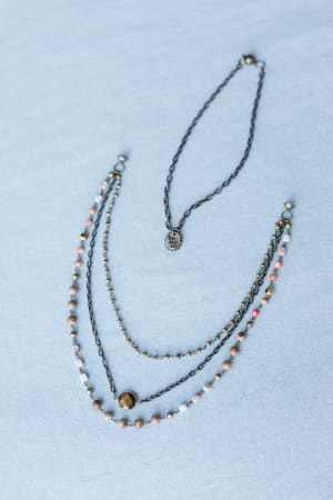 new-turquoise-cascade-necklace-coral-multi/Orange