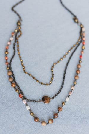 new-turquoise-cascade-necklace-coral-multi/Orange