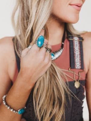 Ibiza Moon Stone Ring - Turquoise OS / Turquoise