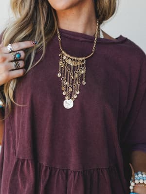 Desert Muse Statement Necklace: Gold