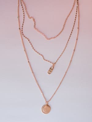 Starlight Trio Layered Necklace: Gold