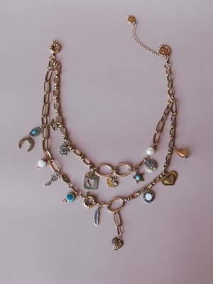 Layered Collected Treasures Chain Necklace: Multi