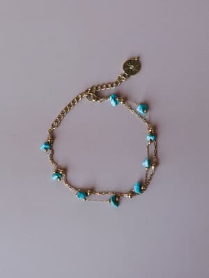 Dandelion Path Layered Bracelet: Turquoise