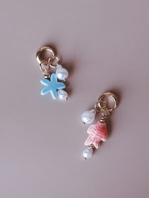 Tidal Treasure Charm Dangle Earrings: Multi