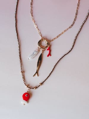 Ember Drop Layered Necklace: undefined