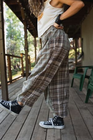 Mystic Plaid Wide Leg Pants: undefined