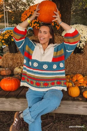 Opal Patterned Pullover: opal-patterned-pullover-blue-multi/Blue Multi