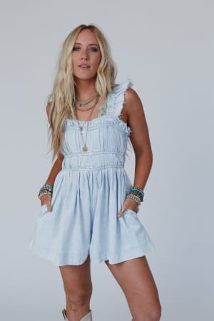 Dazzle In Denim Romper: undefined