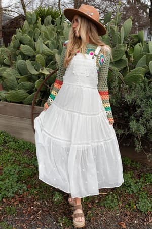 Green Paths Overall Dress: undefined