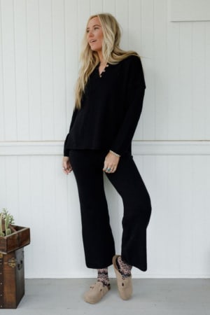 sierra-slumber-waffle-knit-set-black/Black