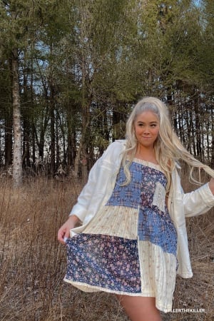 Golden Fields Patchwork Dress: undefined