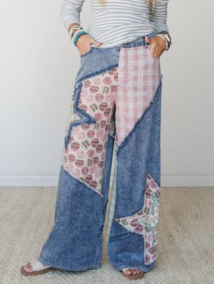 Star Crossed Patchwork Pants: undefined