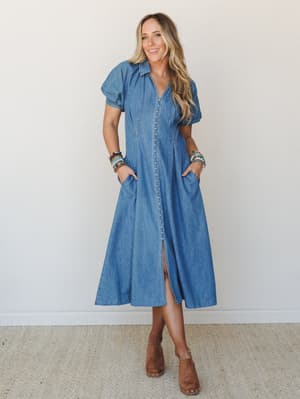 Denim Days Maxi Dress: undefined