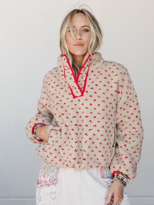 Cabin Casual Pullover: Red
