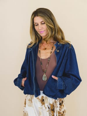 Feeling French Denim Jacket - Dark Denim M / Dark Denim