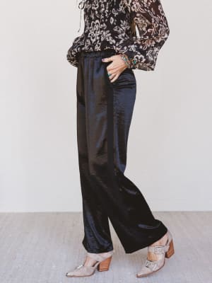 Feeling Sleek Satin Pants: undefined