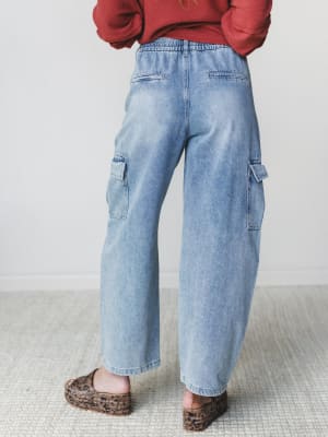 Whisper Sky Cargo Jeans - Light Denim S / Light Denim