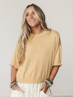 Nicely Knit Tee - Mustard S / Mustard