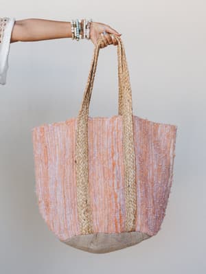 Zinnia Tote Bag: zinnia-tote-bag-orange-multi/Orange Multi