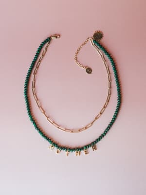 Mother Soul Beaded Necklace: Antique Gold