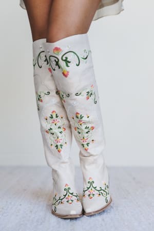 Cowgirl Bloom Embroidered Boots: undefined