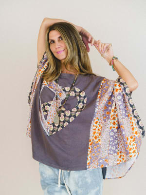 Floral Love Poncho - Slate M/L / Slate