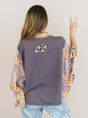 Floral Love Poncho - Slate M/L / Slate